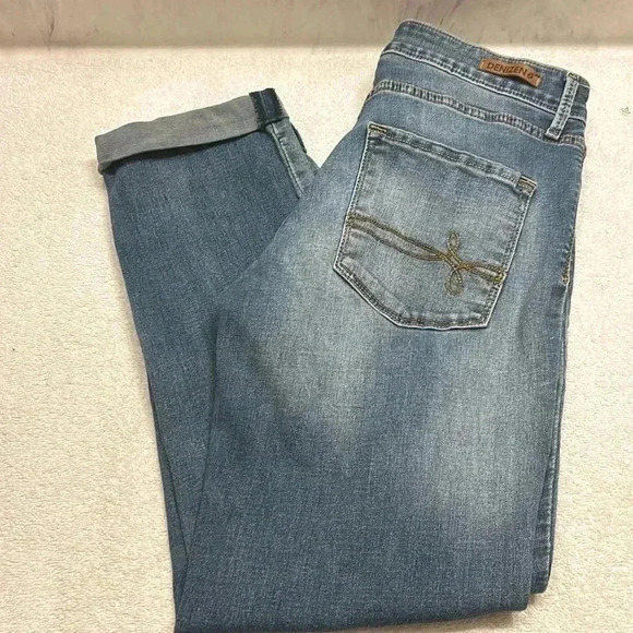 Denizen From Levi’s Modern Slim Cuffed Light Blue Wash Denim Jeans Size 6 - Picture 1 of 10